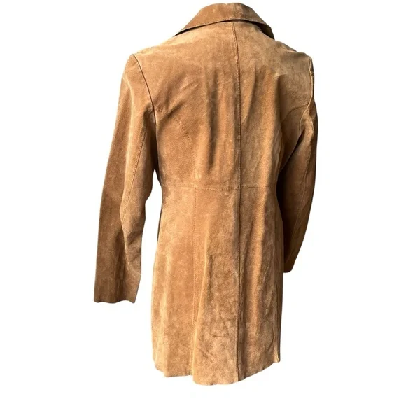 Vintage Wet Seal Leather Suede Penny Lane Style Duster Jacket Tie Closure - Picture 6 of 15